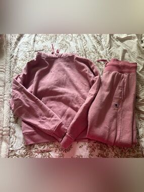 Champion Pink Fleece Hoodie & Jogger Set